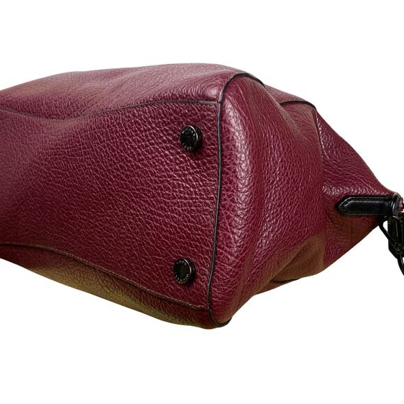 Michael Kors Campbell Large Burgundy Merlot Satchel Leather Shoulder Bag - Picture 6 of 15